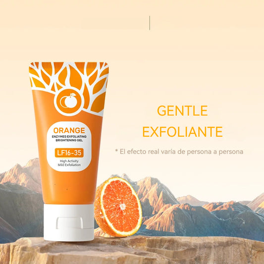 Gel exfoliante suave con enzimas de naranja