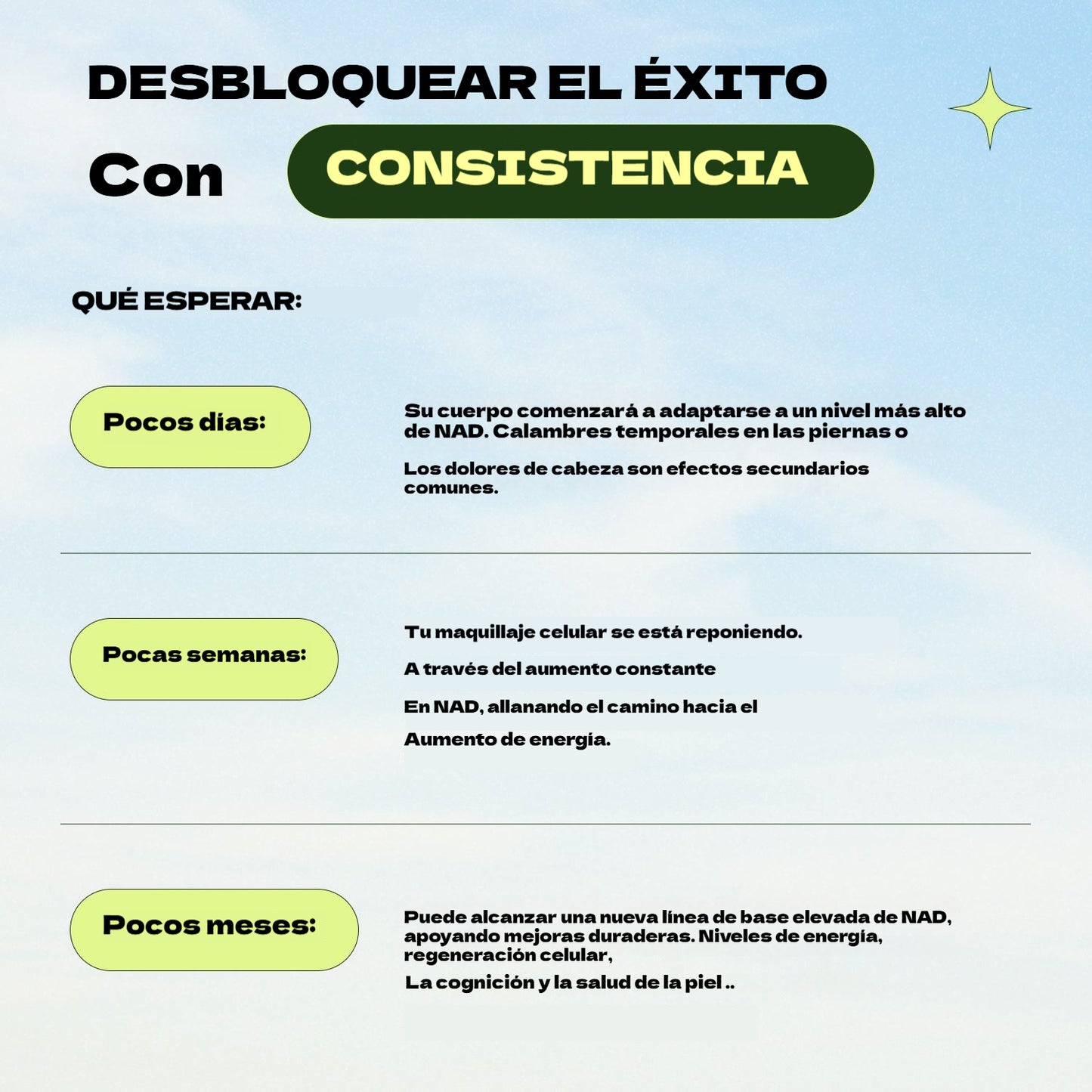 Suplementos de NAD+ para la energía, la concentración y el antienvejecimiento de la piel