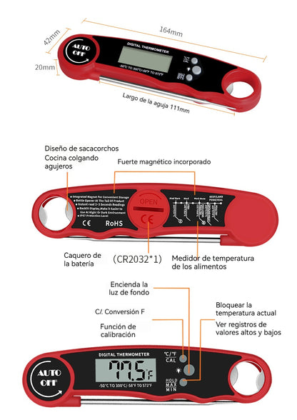 Termómetro Digital Plegable a Prueba de Agua