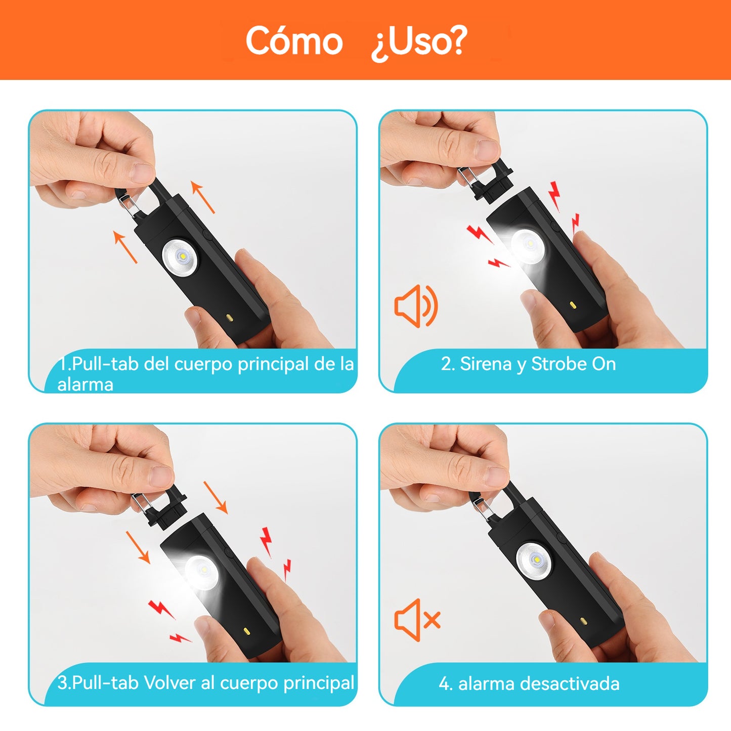 Alarma personal recargable