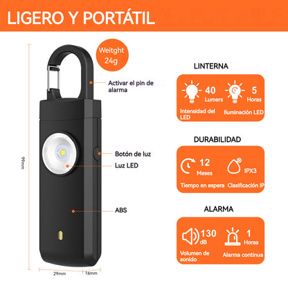 Alarma personal recargable