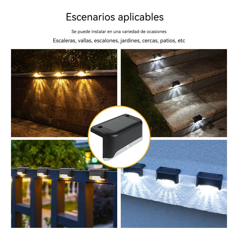 6 luces solares para escalones