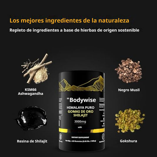 Gomitas de Shilajit Puro del Himalaya Be Bodywise Gold